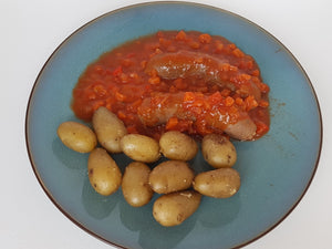 Lokerse paardenworst met gebakken aardappel
