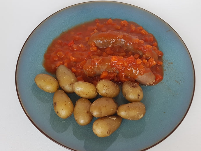 Lokerse paardenworst met gebakken aardappel
