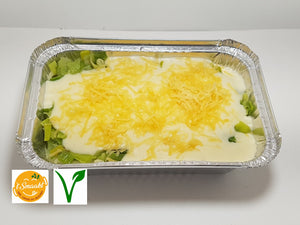 Veggie ovenschotel met puree, prei en kaassaus